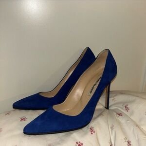Manolo Blahnik Vintage BB Royal Blue Suede Pumps